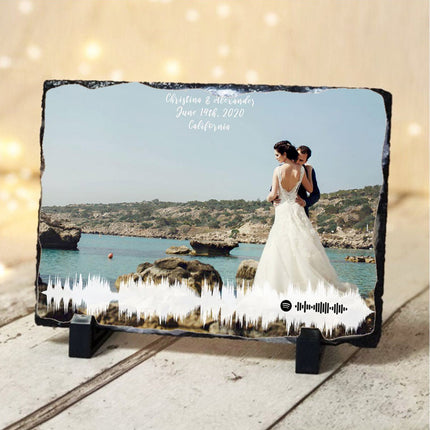 Our First Dance Photo Slate with Spotify Code Wedding Gift