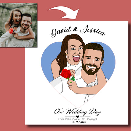 Our Wedding Day Upperbody Caricature Gift