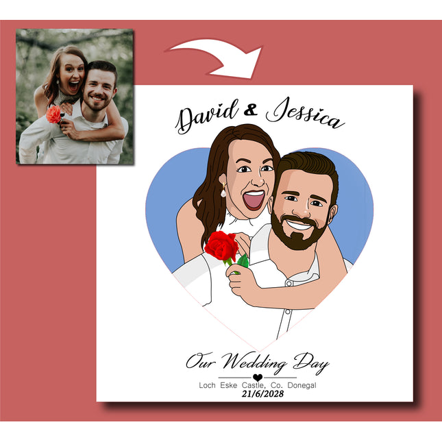 Our Wedding Day Upperbody Caricature Gift
