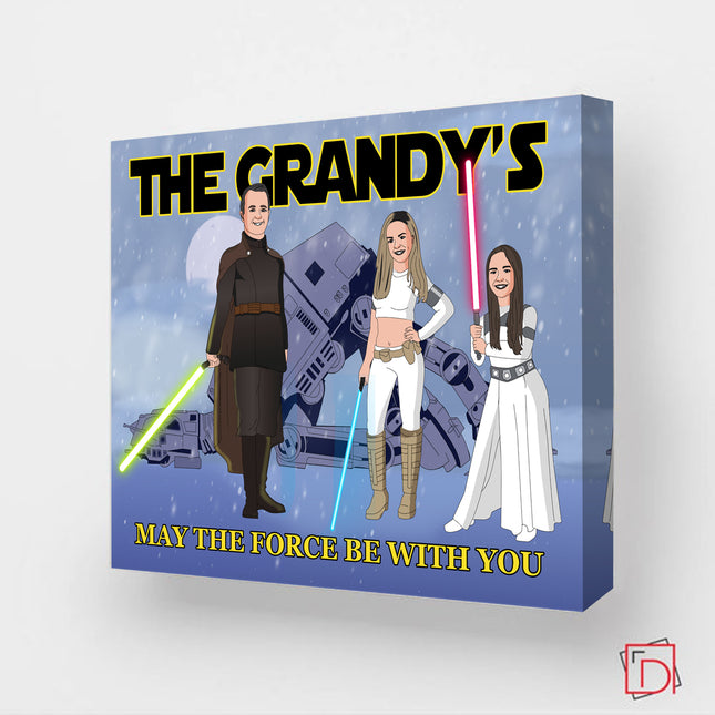 Star Wars Caricature   Make Your Family Jedi's - Hand Drawn Family Portrait from your Photo