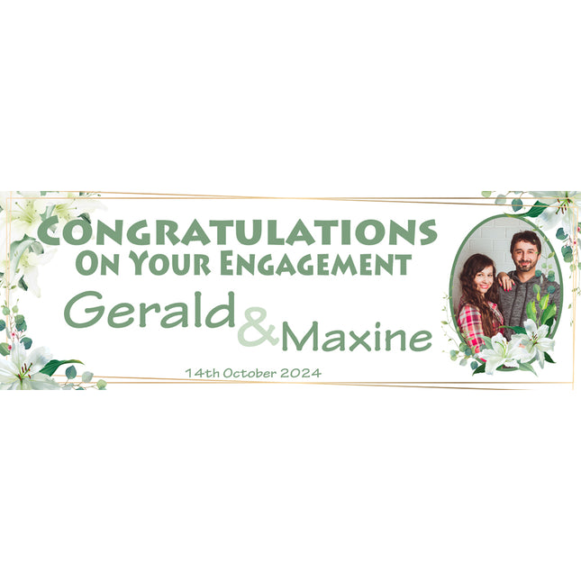 Its A Green Engagement Celebration Personalised Banner