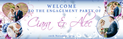 Its A Purple Engagement Celebration Personalised Banner