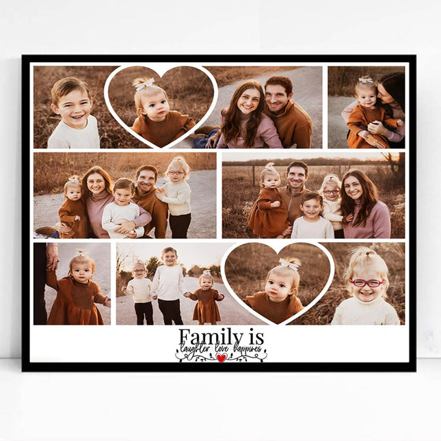 Family Is Laughter Love Happyness Framed Photo Collage