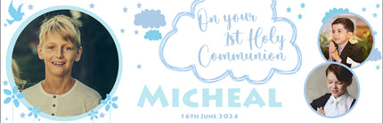 Dreamy First Holy Communion Personalised Photo Banner