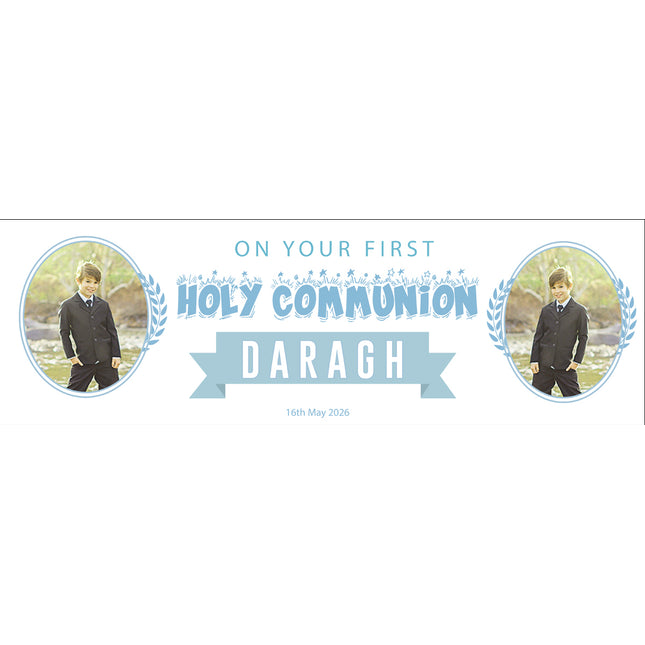 Simply White First Holy Communion Personalised Photo Banner