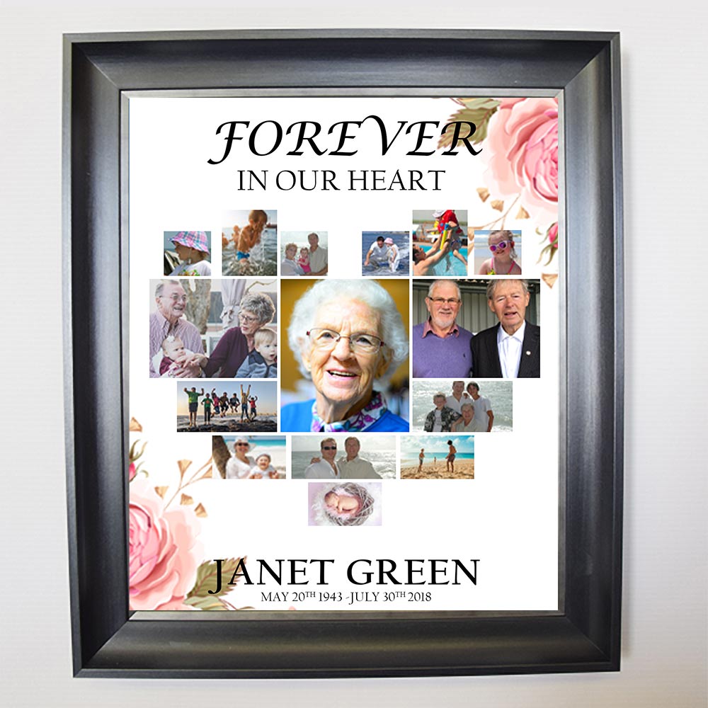 Funeral Memory Framed Board Collage