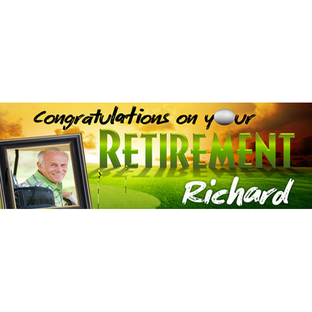 Your Retirement Enjoy The Golf Course Personalised Photo Banner