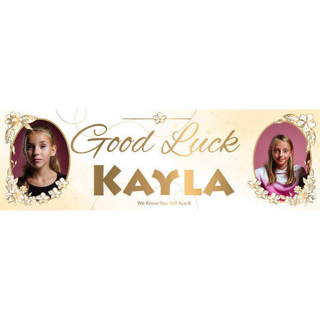 Golden Good Luck Personalised Photo Banner