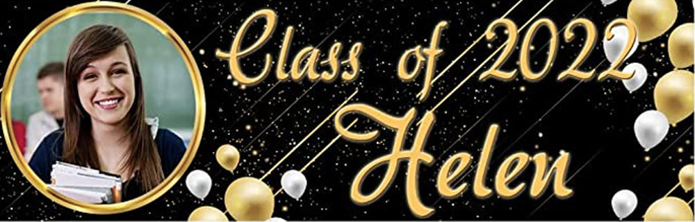 Golden Class Of Personalised Graduation Banner