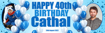 Its A Blue Personalised Birthday photo Banner