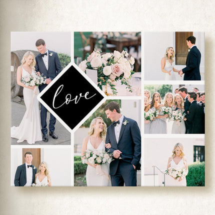 Just Love Wedding Collage On Canvas