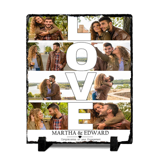 Our Love Photo Collage On Slate