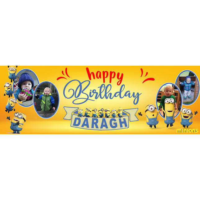 Minions Personalised Photo Birthday Banner