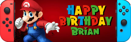 Its A Nintendo Switch Birthday Party Personalised Banner