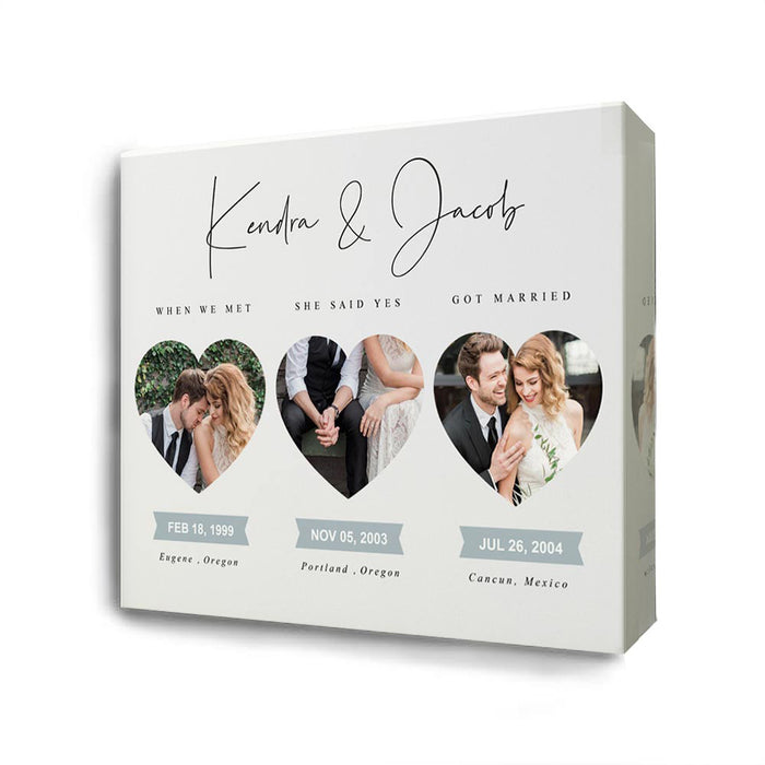 Our Love Together Personalised 1st Anniversary Gift On Canvas