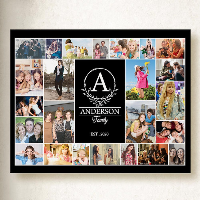 Our Monogram Family Collage On Canvas