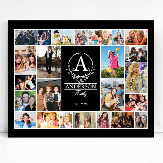 Our Monogram Family Framed photo Collage