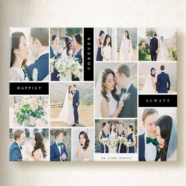 Our Wedding Day Happy Together Collage On Canvas