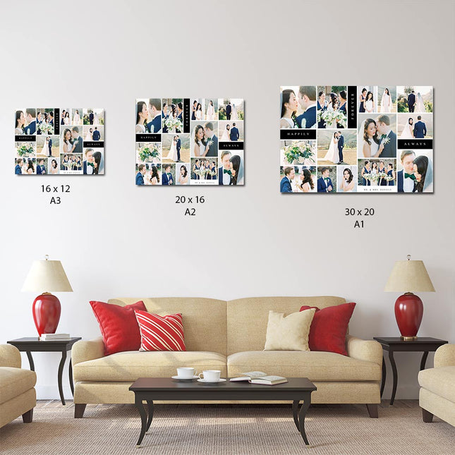 Our Wedding Day Happy Together Collage On Canvas