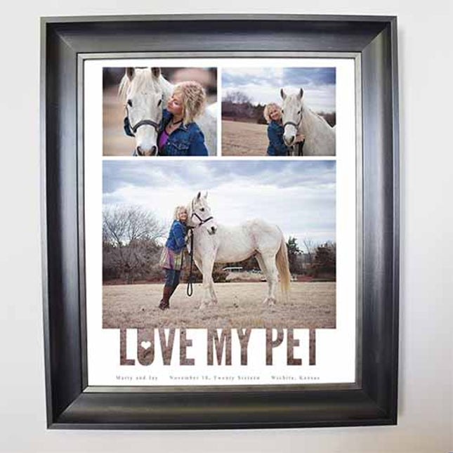 Dark Gray Love My Pet Framed Picture Collage