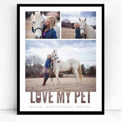 Gray Love My Pet Framed Picture Collage