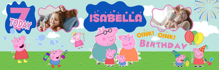Oink Oink Its A Peppa Party Personalised Photo Banner