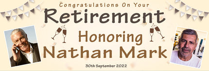 Golden Congratulations On Your Retirement Personalised Banner