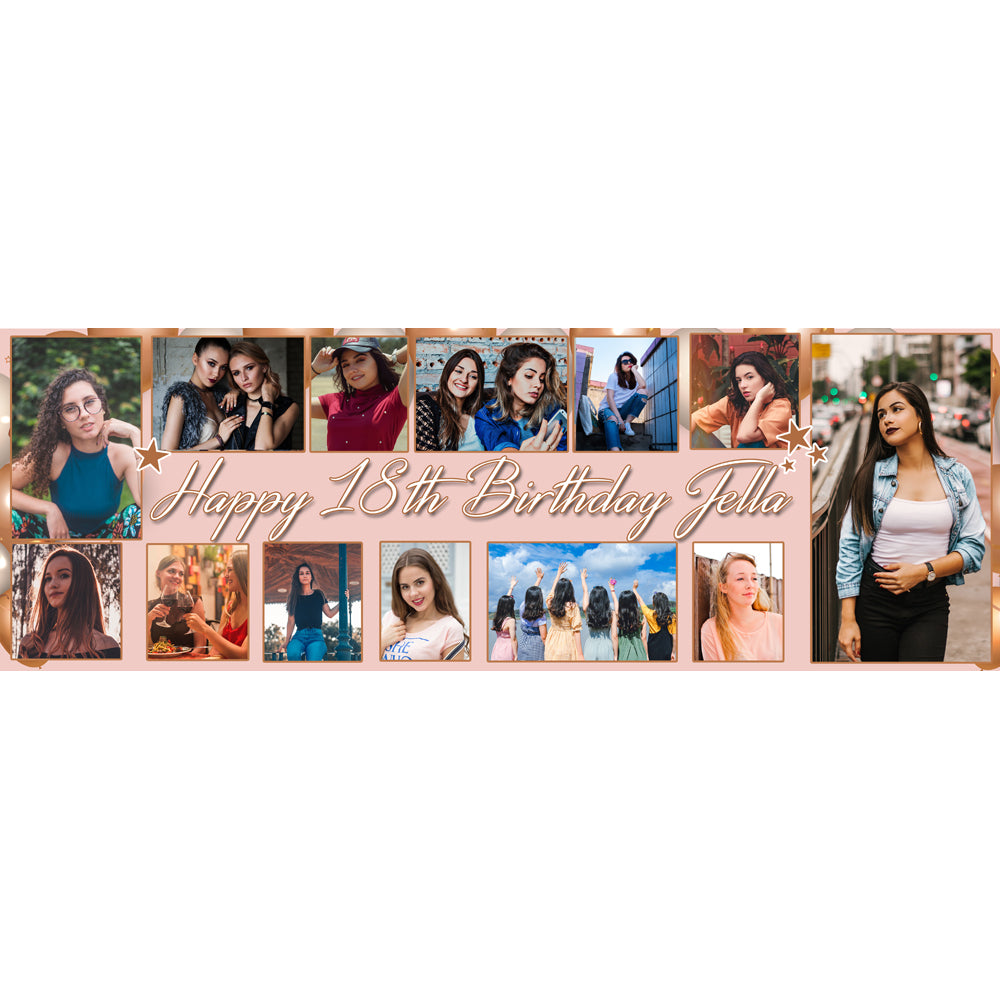 Its My 18th Party Personalised Photo Collage Banner