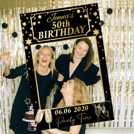 Sparkle & Shine Gold Personalised Birthday Selfie Frame