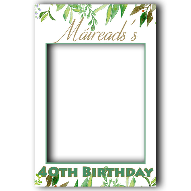 In The Jungle Green & Gold Personalised Birthday Selfie Frame