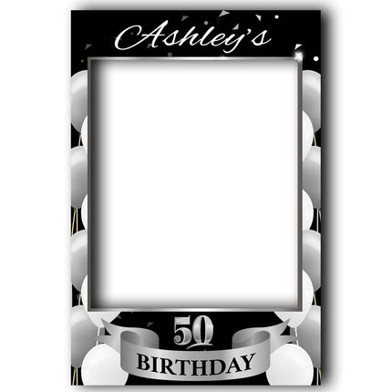 Silver Balloon Party Personalised Birthday Selfie Frame