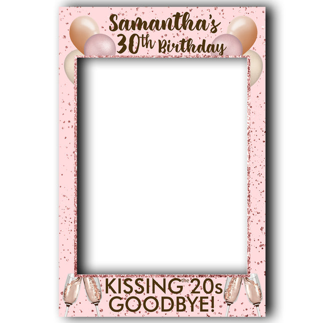 Rose Gold & Champagne Personalised Birthday Selfie Frame