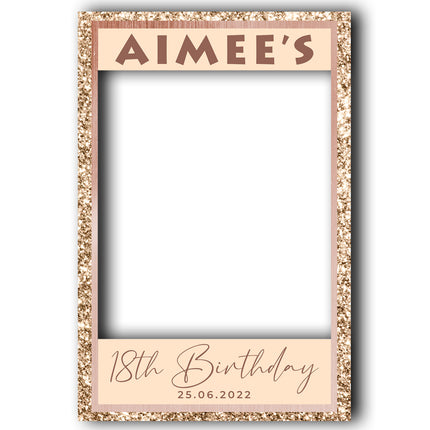Rose Gold Sparkle & Shine Personalised Birthday Selfie Frame