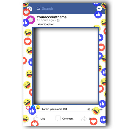 Facebook Social Media Personalised Party Selfie Frame