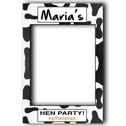 Moo Cow Pattern Hen Party Personalised Selfie Frame