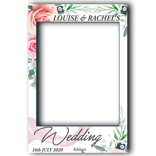 Forest Rose Wedding Day Personalised Selfie Frame