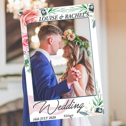Forest Rose Wedding Day Personalised Selfie Frame
