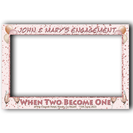 Rose Gold Engagement Party Personalised Selfie Frame