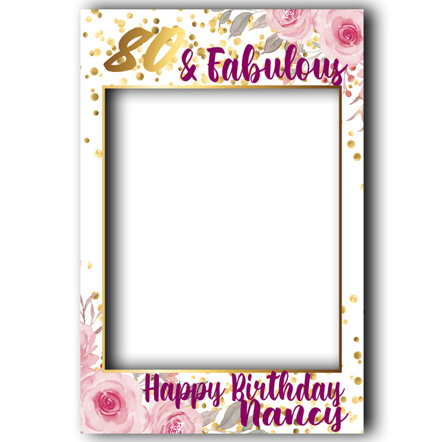 Floral & Gold Personalised Birthday Selfie Frame