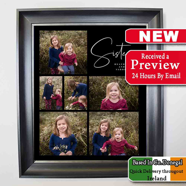 Sisters For Life Memories Photo Collage Framed