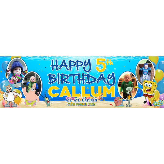 SpongeBob Personalised Photo Birthday Banner