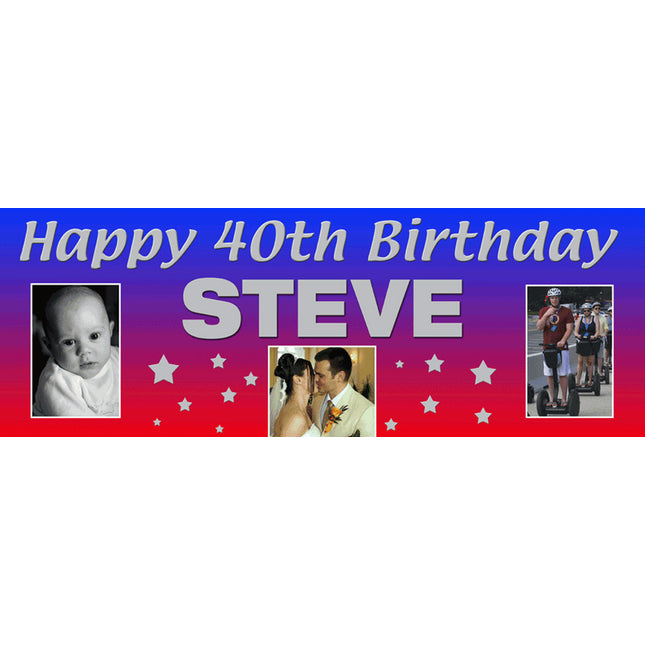 Starry Night Birthday Party Personalised Photo Banner