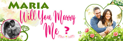 Natural Will You Marry Me Proposal Personalised Banner