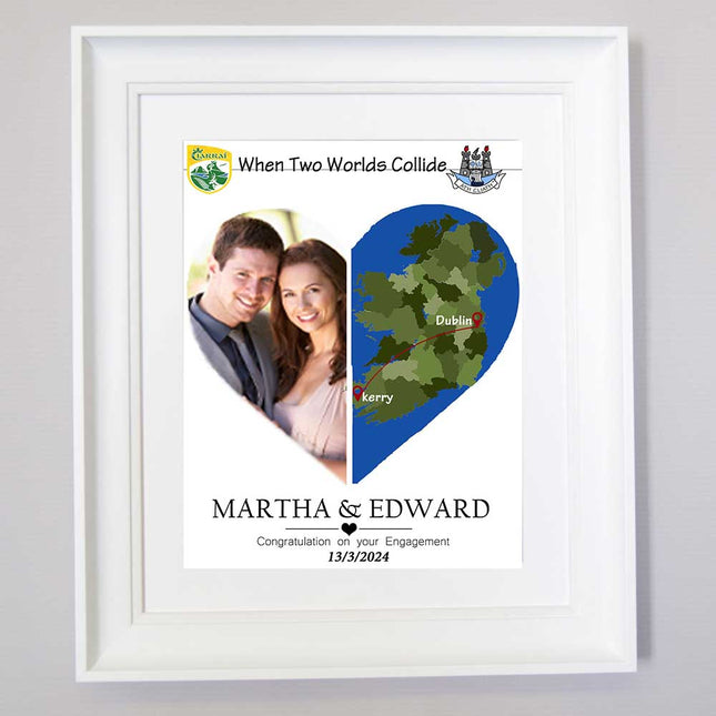 When Two Worlds Collide Engagement Framed Gift