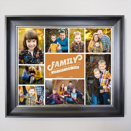 Where Life Begins Family Framed Photo Collage