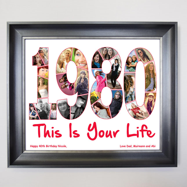 Year Your Where Born Framed Photo Collage
