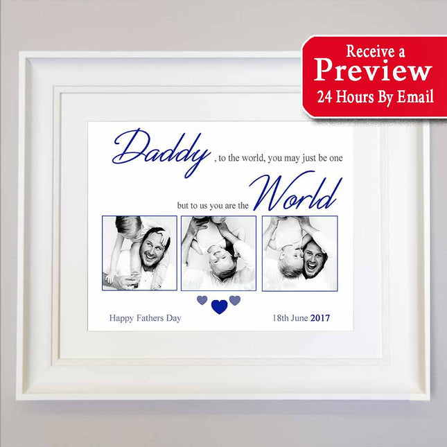 Father To The World You Are One Sentiment Gift Frame