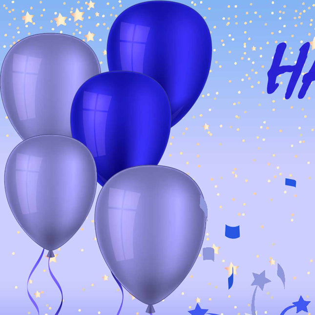 Blue Day Birthday Party Personalised Photo Banner
