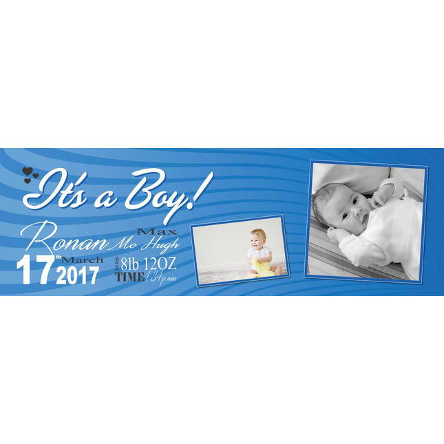 Photo Its A Boy Announcement Personalised Banner