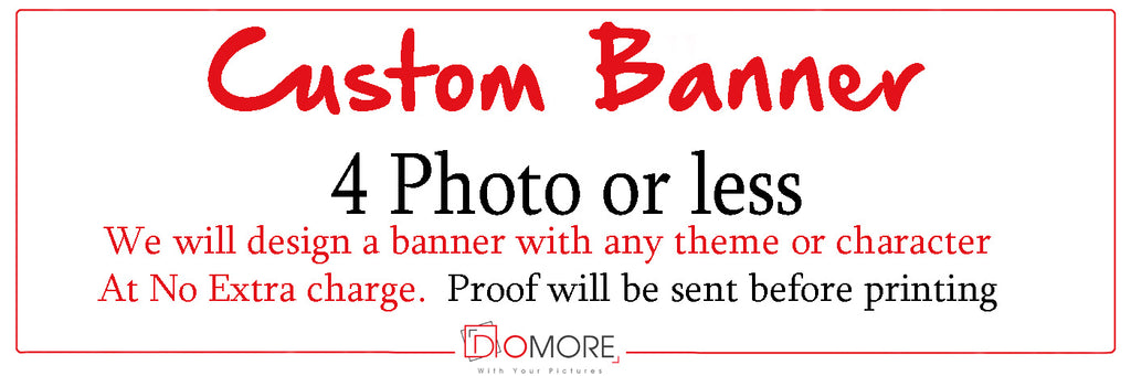 Custom Personalised Banner With 4 Photos